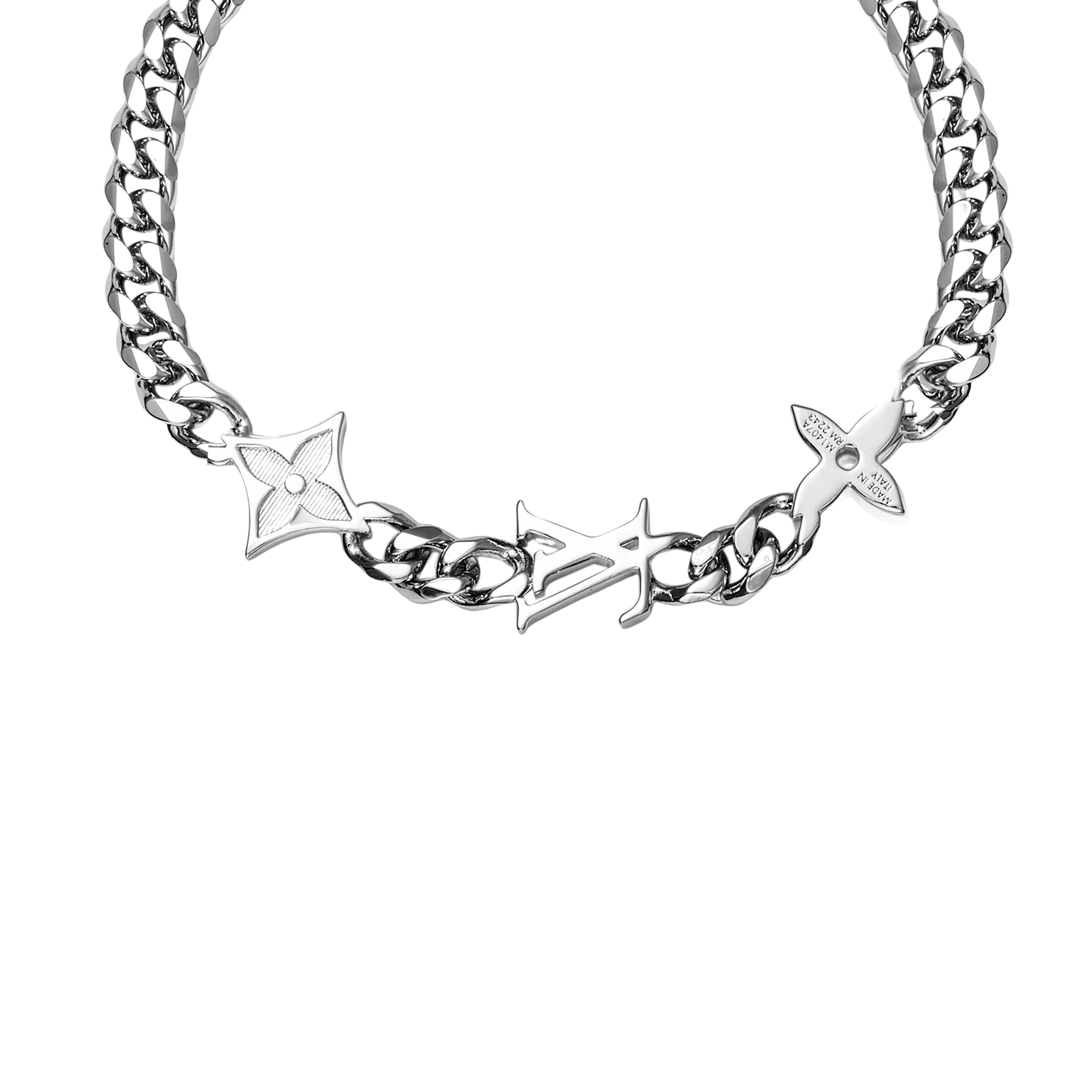 Shop 루이비통 인그레이빙 메탈 팔찌 유니섹스 커플 디자인 - 다양한 색상 m1407