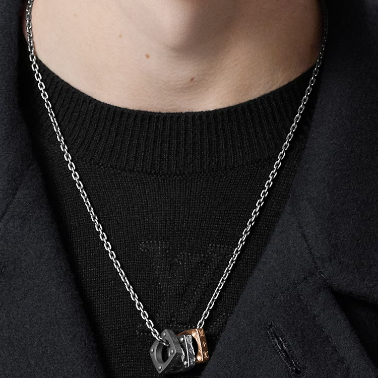 Louis Vuitton Engraved Monogram Necklace for Men - Silver M01191 圖 4