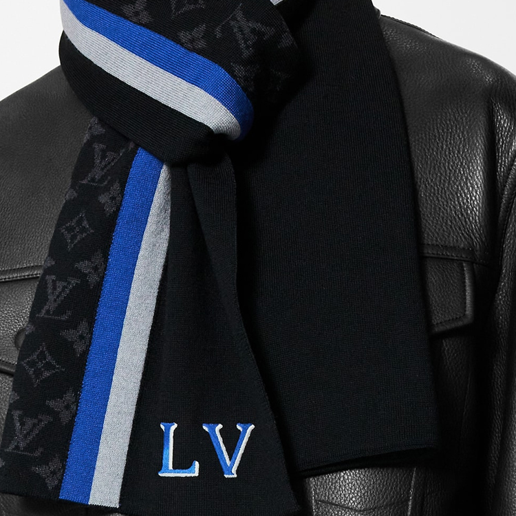 Shop 路易威登時尚舒適LV標誌刺繡羊毛棉圍巾男女款 M77935
