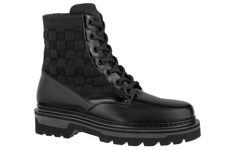 Order Botas Louis Vuitton Flat Ranger Tobillo 'Negro con Cuadros' 1A9ACR