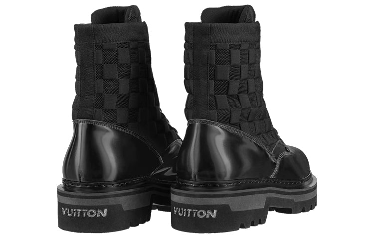 Lookbook Botas Louis Vuitton Flat Ranger Tobillo 'Negro con Cuadros' 1A9ACR