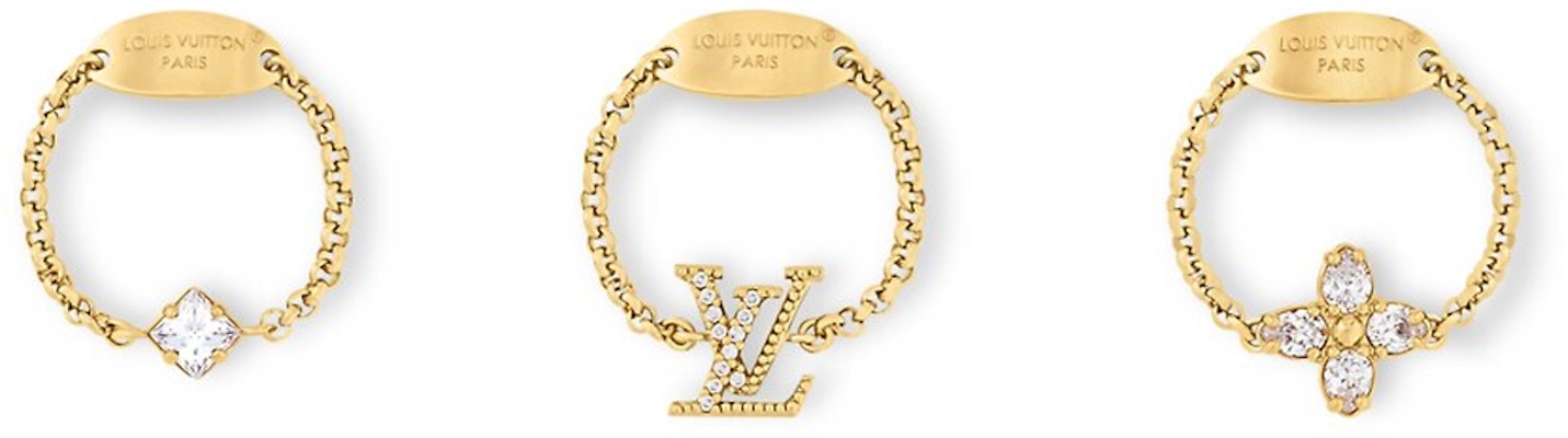 LOUIS VUITTON Floral Decor Gold Metal Ring Unisex Couple Design Gold M1604M Lookbook LOUIS VUITTON Floral Decor Gold Metal Ring Unisex Couple Design Gold M1604M