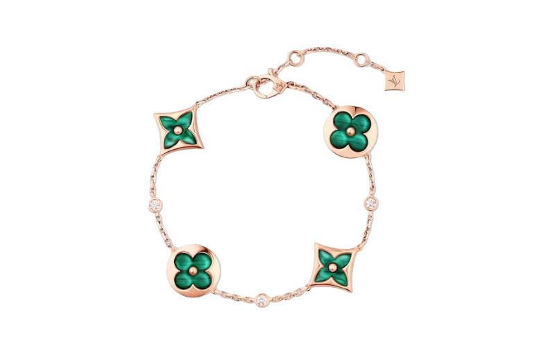 LOUIS VUITTON Floral Design 18K Gold Unisex Rose Gold Bracelet for Couples. Q95698 圖 2
