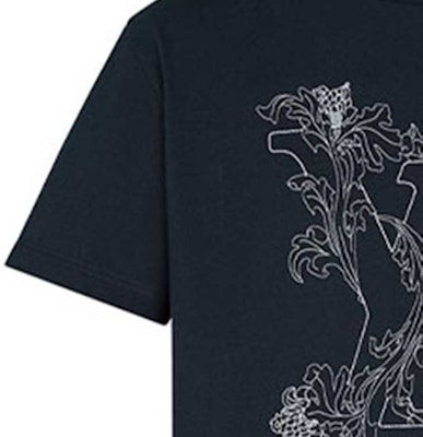 Louis Vuitton 花卉刺繡深藍色短袖T恤 1A89VZ Purchase Louis Vuitton 花卉刺繡深藍色短袖T恤 1A89VZ