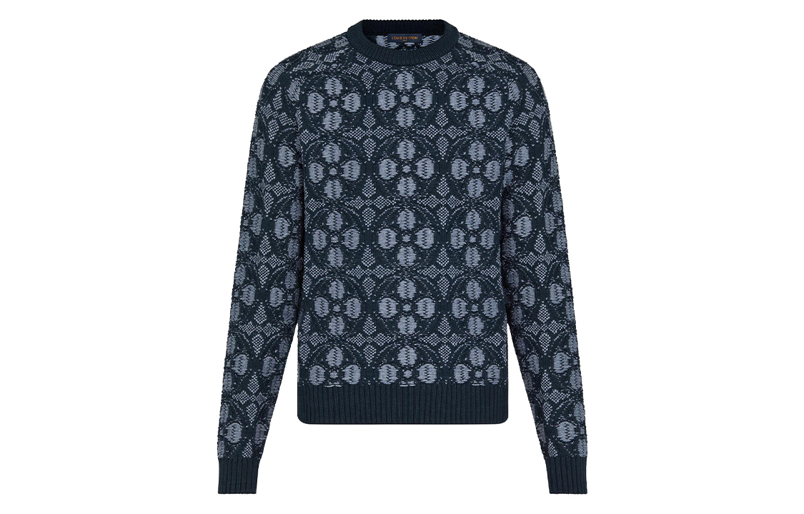 Louis Vuitton Floral Jacquard Sweatshirt Blue 1A89YG