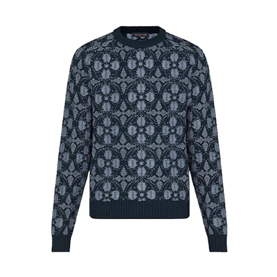 Louis Vuitton Floral Jacquard Sweatshirt Blue 1A89YG