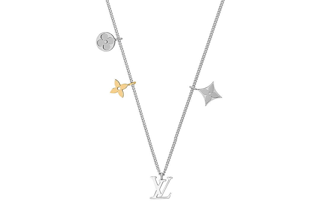 LOUIS VUITTON Floral Monogram Necklace Unisex Silver. M00521 圖 2