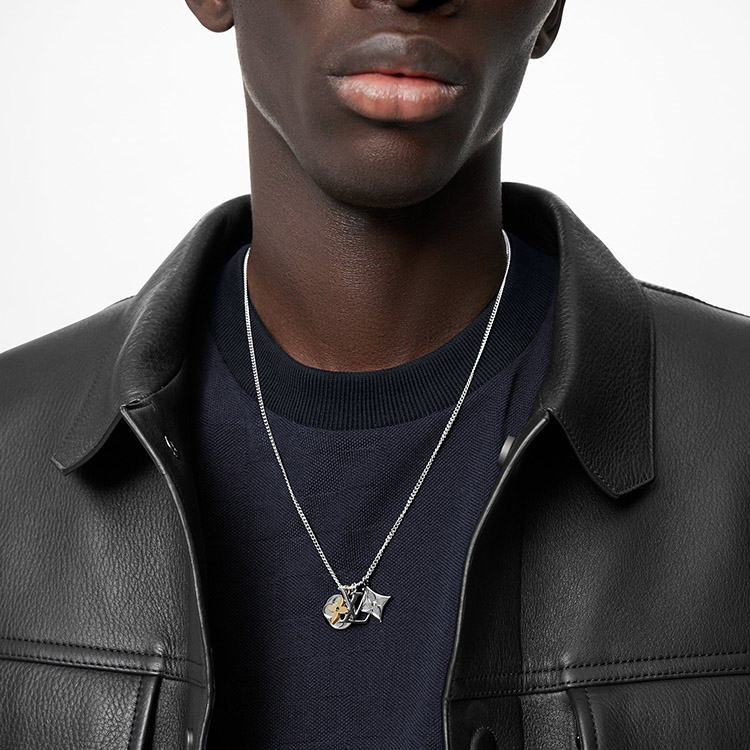 LOUIS VUITTON Floral Monogram Necklace Unisex Silver. M00521 圖 5