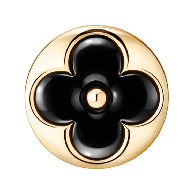 LOUIS VUITTON Floral Pattern Earrings - Unisex Black Couple Design. Q16640