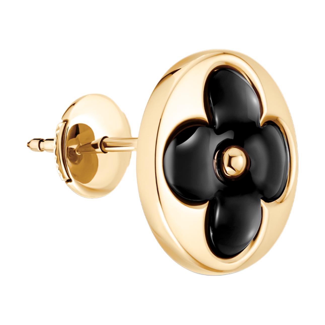 LOUIS VUITTON Floral Pattern Earrings - Unisex Black Couple Design. Q16640 圖 3