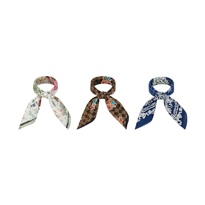 LOUIS VUITTON Floral Pattern Scarf Unisex Multicolor/Blue/Brown MP3425