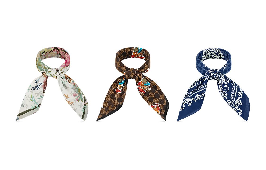 LOUIS VUITTON Floral Pattern Scarf Unisex Multicolor/Blue/Brown MP3425 圖 2