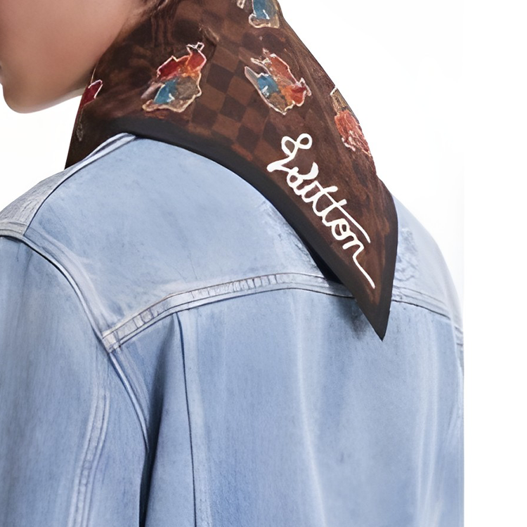 LOUIS VUITTON Floral Pattern Scarf Unisex Multicolor/Blue/Brown MP3425 圖 4