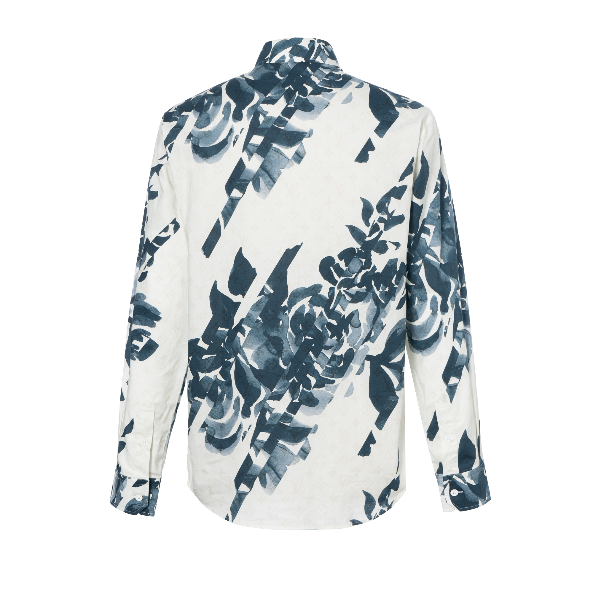 Louis Vuitton Floral Print White Long Sleeve Casual Shirt for Men 1AFAVZ 圖 3