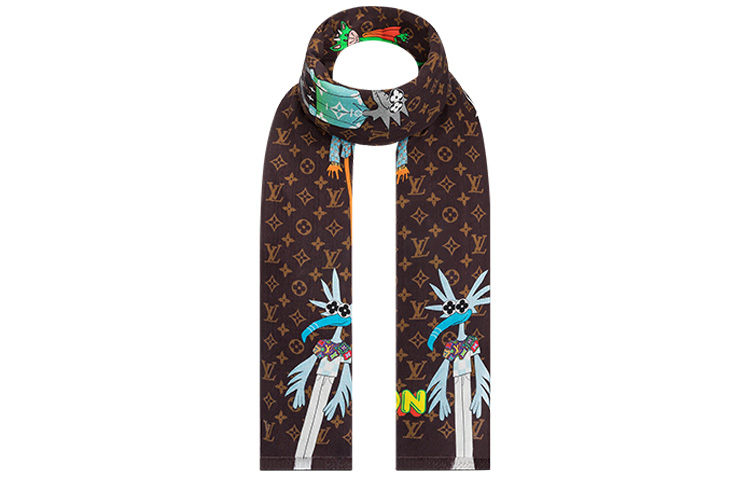 LOUIS VUITTON Friends Collection Graphic Print Wool Scarf MP2941 圖 3