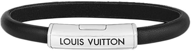 louis-vuitton-front-logo-leather-bracelet-black-unisex-couple-design-m8119-e