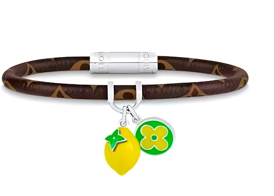 路易威登水果柠檬Logo可调节小牛皮手链男女通用 M0847E Buy 路易威登水果柠檬Logo可调节小牛皮手链男女通用 M0847E