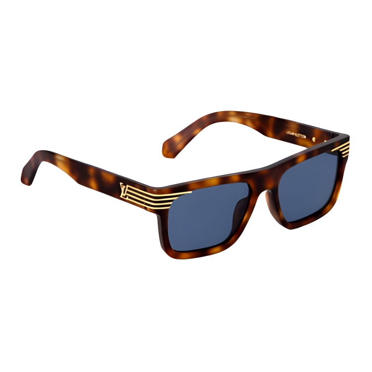 LOUIS VUITTON Full-Rim Tortoiseshell Metal Acetate Square Sunglasses for Men Z2746U 圖 3