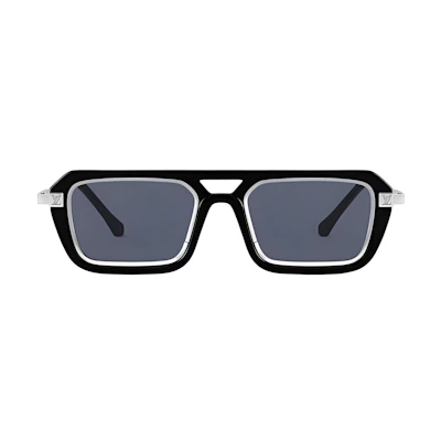 LOUIS VUITTON Full Frame Acetate Metal Aviator Sunglasses Men Black Z2596U