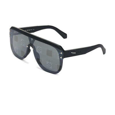 LOUIS VUITTON Full Frame Irregular Shape Sunglasses Black Z2878U