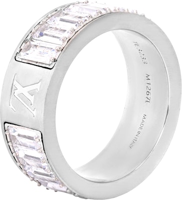 Louis Vuitton Full Rhinestone Logo Design Metal Ring Silver Men’s Accessory m1267m Buy Louis Vuitton Full Rhinestone Logo Design Metal Ring Silver Men’s Accessory m1267m