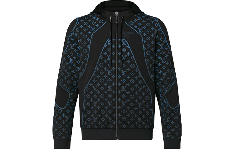 LOUIS VUITTON FW21 2054 Logo Heat-Sensitive Zipper Hoodie Sweatshirt Blue Men’s. 1A9GNB