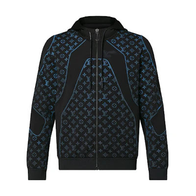 LOUIS VUITTON FW21 2054 Logo Heat-Sensitive Zipper Hoodie Sweatshirt Blue Men’s. 1A9GNB