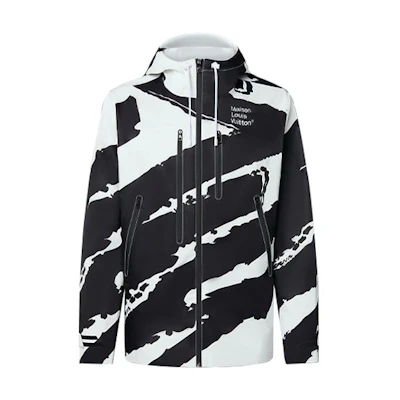 Louis Vuitton FW21 Abstract Print Drawstring Hooded Jacket Black () 1A98AP