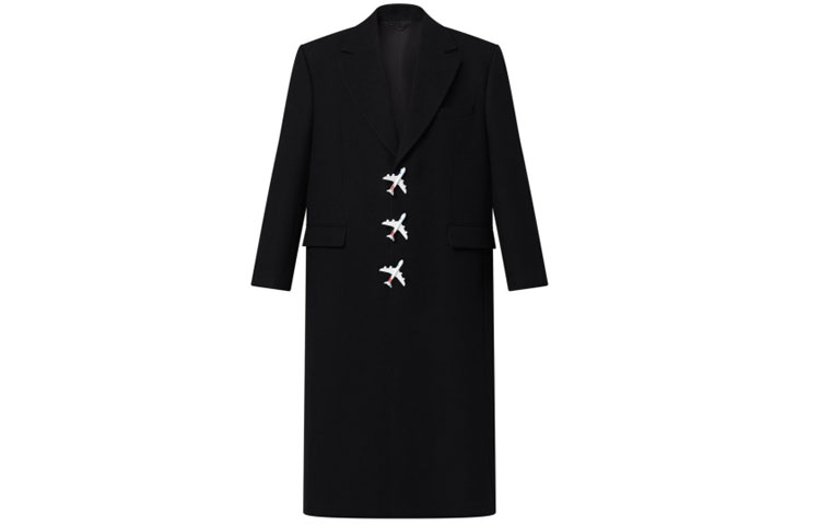 Order LOUIS VUITTON FW21 Airplane Long Coat Black 1A98F2