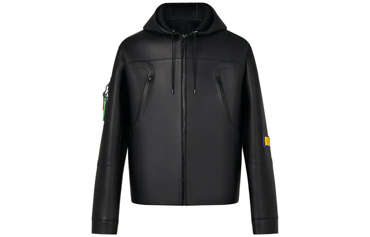 Louis Vuitton FW21 Black Leather Hooded Jacket 1A90KU