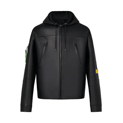 Louis Vuitton FW21 Black Leather Hooded Jacket 1A90KU