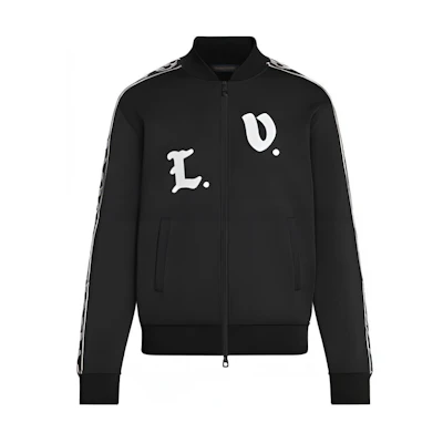 LOUIS VUITTON FW21 Black Logo Print Jacket. 1A978I