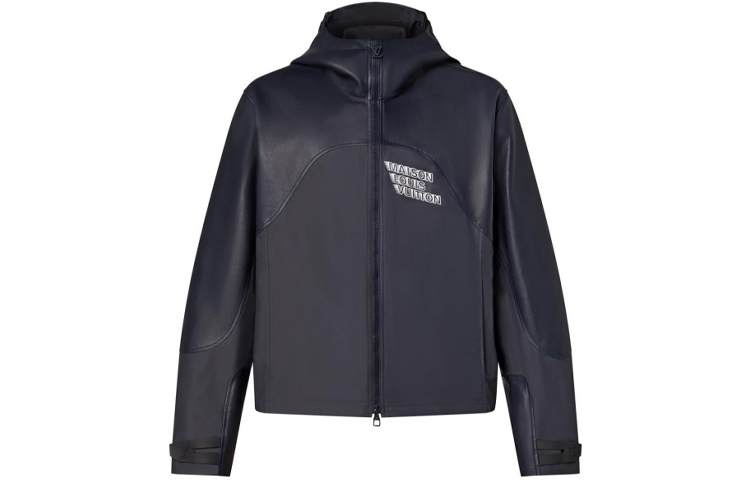 Louis Vuitton FW21 Black Monochrome Mixed Leather Jacket 1A9A55