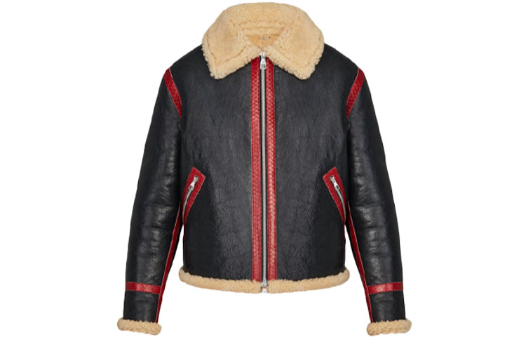 Louis Vuitton FW21 Black Python Patchwork Aviator Jacket 1A5F5L