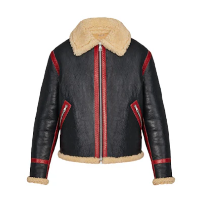 Louis Vuitton FW21 Black Python Patchwork Aviator Jacket 1A5F5L