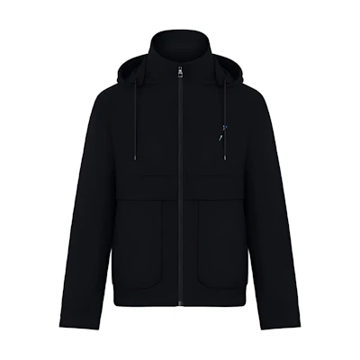Louis Vuitton FW21 Black Solid Zip-Up Hooded Jacket 1A8WRA