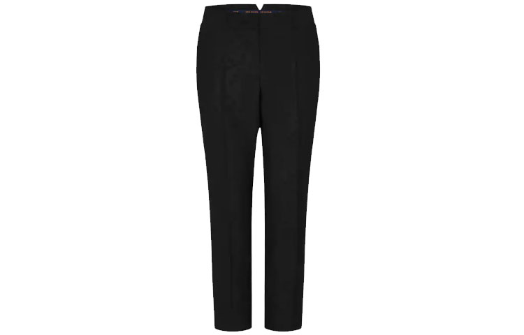 Order Pantalones Casuales Hombres LOUIS VUITTON FW21 Negro Lana Rectos con Relieve. 1A8X34