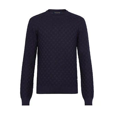 Louis Vuitton FW21 Black Wool Knit Sweater Crewneck Pullover 1A7XCG