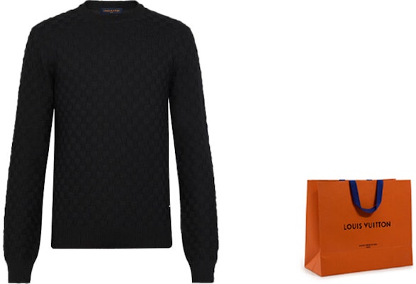 Jersey de Lana Negra Louis Vuitton FW21 Cuello Redondo Pullover. 1A7XCG Lookbook Jersey de Lana Negra Louis Vuitton FW21 Cuello Redondo Pullover. 1A7XCG