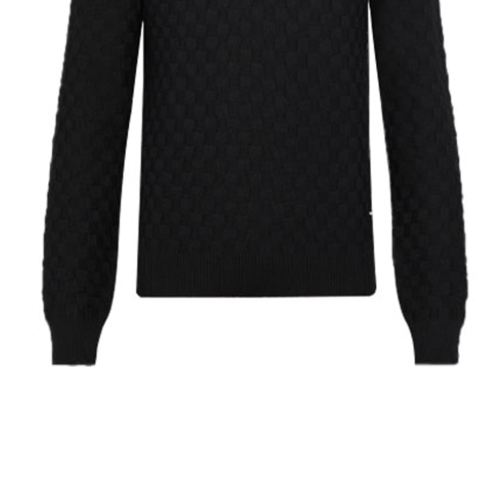 Sizing Jersey de Lana Negra Louis Vuitton FW21 Cuello Redondo Pullover. 1A7XCG