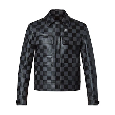 LOUIS VUITTON FW21 Checkered Collar Long Sleeve Jacket Black Menswear. 1A9A5G