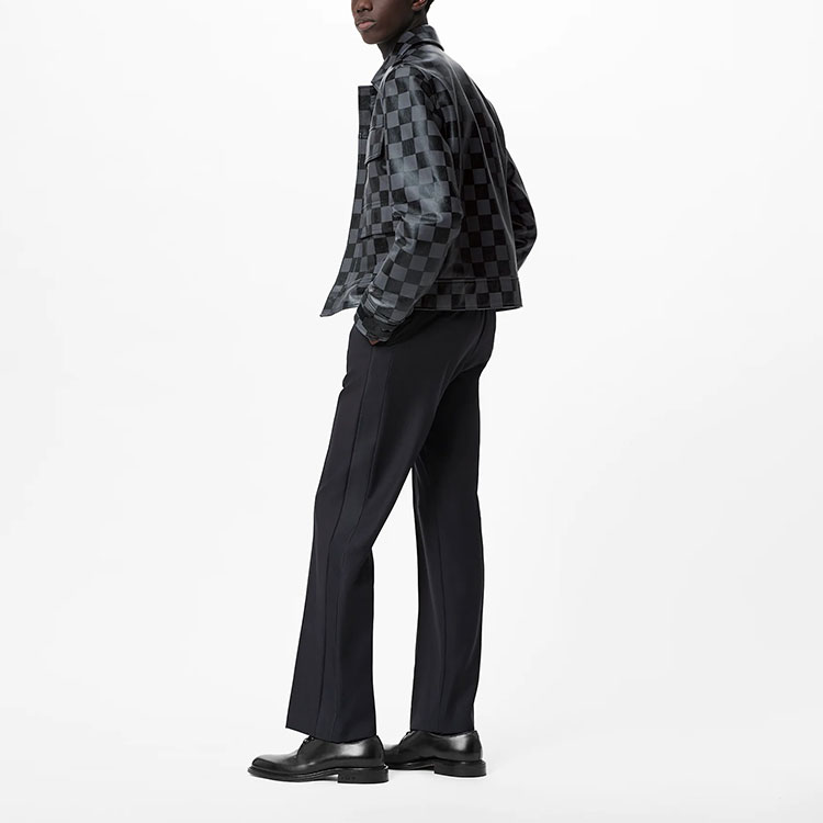 Shop 路易威登 FW21 格紋領長袖外套 黑色 男裝 1A9A5G