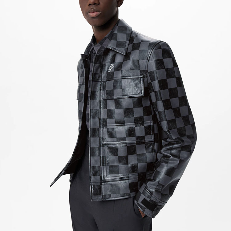 Purchase 路易威登 FW21 格紋領長袖外套 黑色 男裝 1A9A5G