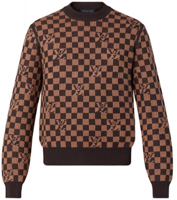 LOUIS VUITTON FW21 Sweater Logo Kotak-Kotak Crewneck Cokelat. 1A9706 Buy LOUIS VUITTON FW21 Sweater Logo Kotak-Kotak Crewneck Cokelat. 1A9706