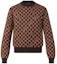 Order LOUIS VUITTON FW21 Sweater Logo Kotak-Kotak Crewneck Cokelat. 1A9706