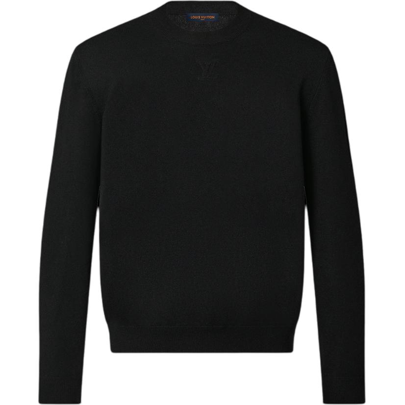 Louis Vuitton FW21 Embossed Logo Plain Sweatshirt Black () 1A9FPG