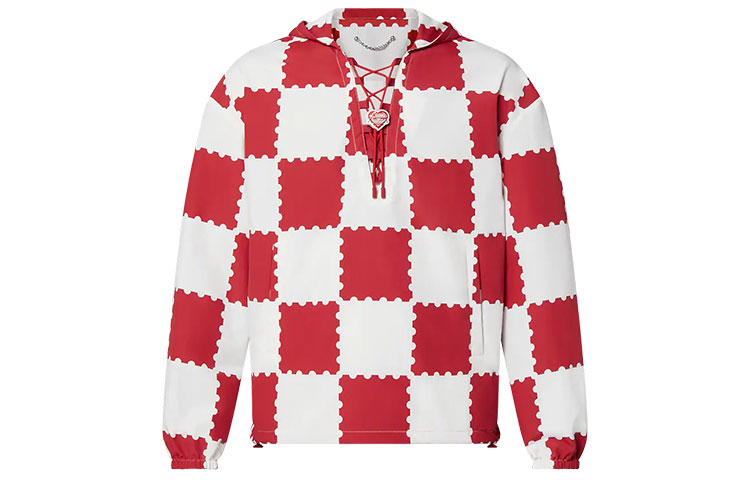 Louis Vuitton FW21 Giant Damier Windbreaker Jacket Red White 1A9GPP