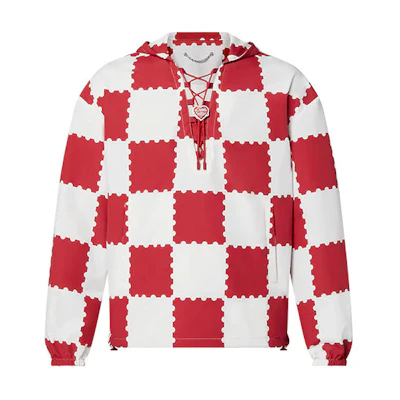 Louis Vuitton FW21 Giant Damier Windbreaker Jacket Red White 1A9GPP