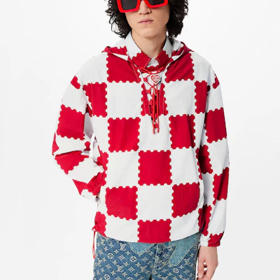 路易威登 FW21 巨型棋盤格防風外套 紅白 1A9GPP Purchase 路易威登 FW21 巨型棋盤格防風外套 紅白 1A9GPP