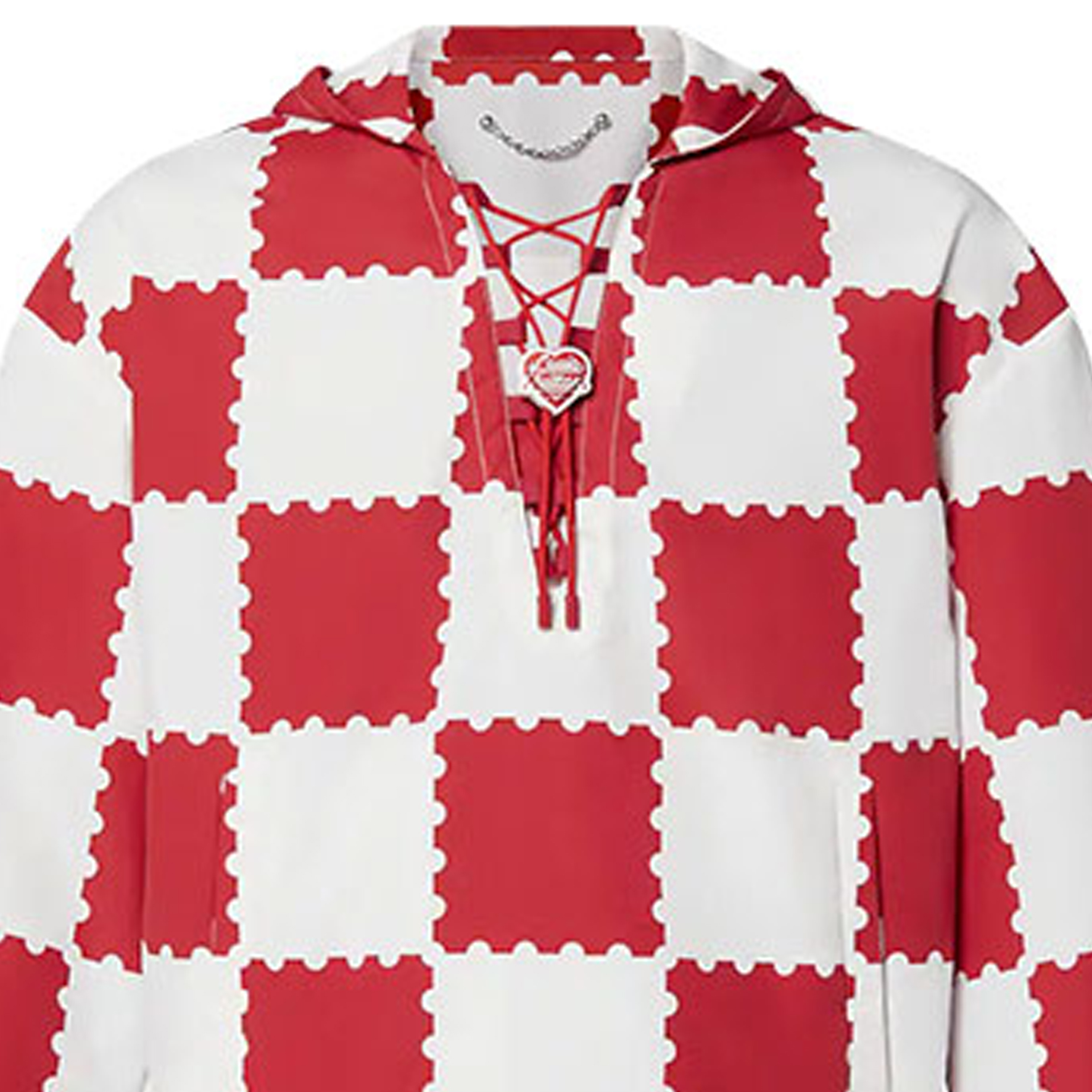 Sizing 路易威登 FW21 巨型棋盤格防風外套 紅白 1A9GPP